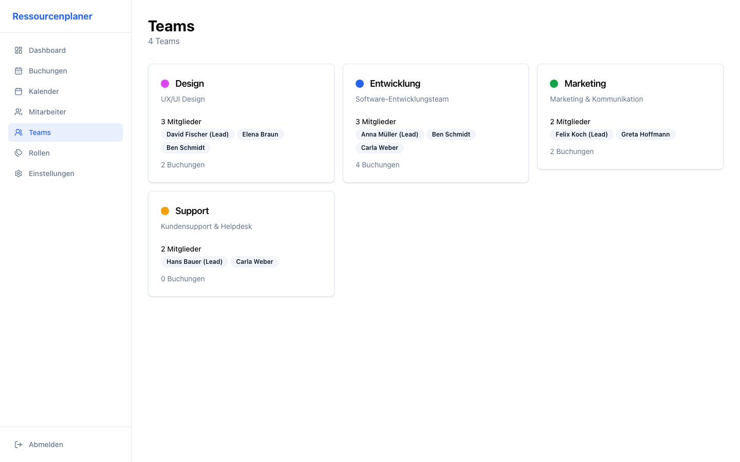 Teamverwaltung